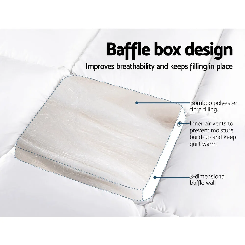 1000GSM Bamboo King Single Mattress Topper, Giselle Bedding