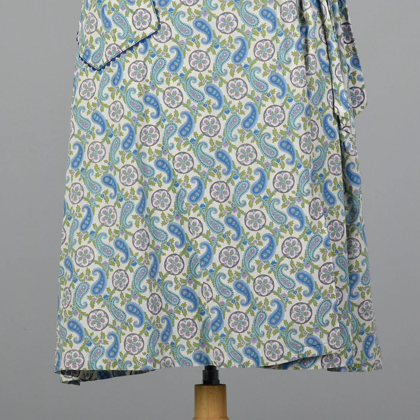 1950s Cotton Print Wrap Dress