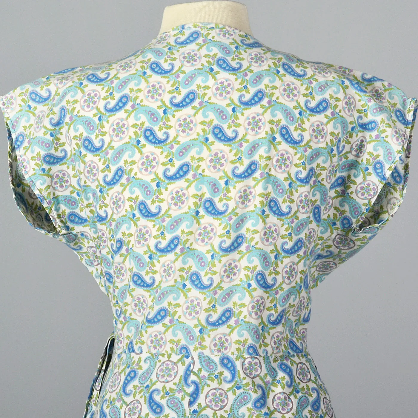 1950s Cotton Print Wrap Dress