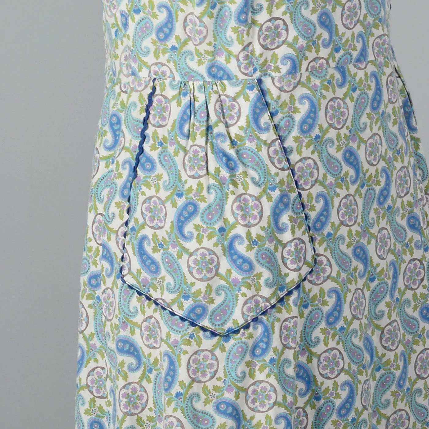 1950s Cotton Print Wrap Dress