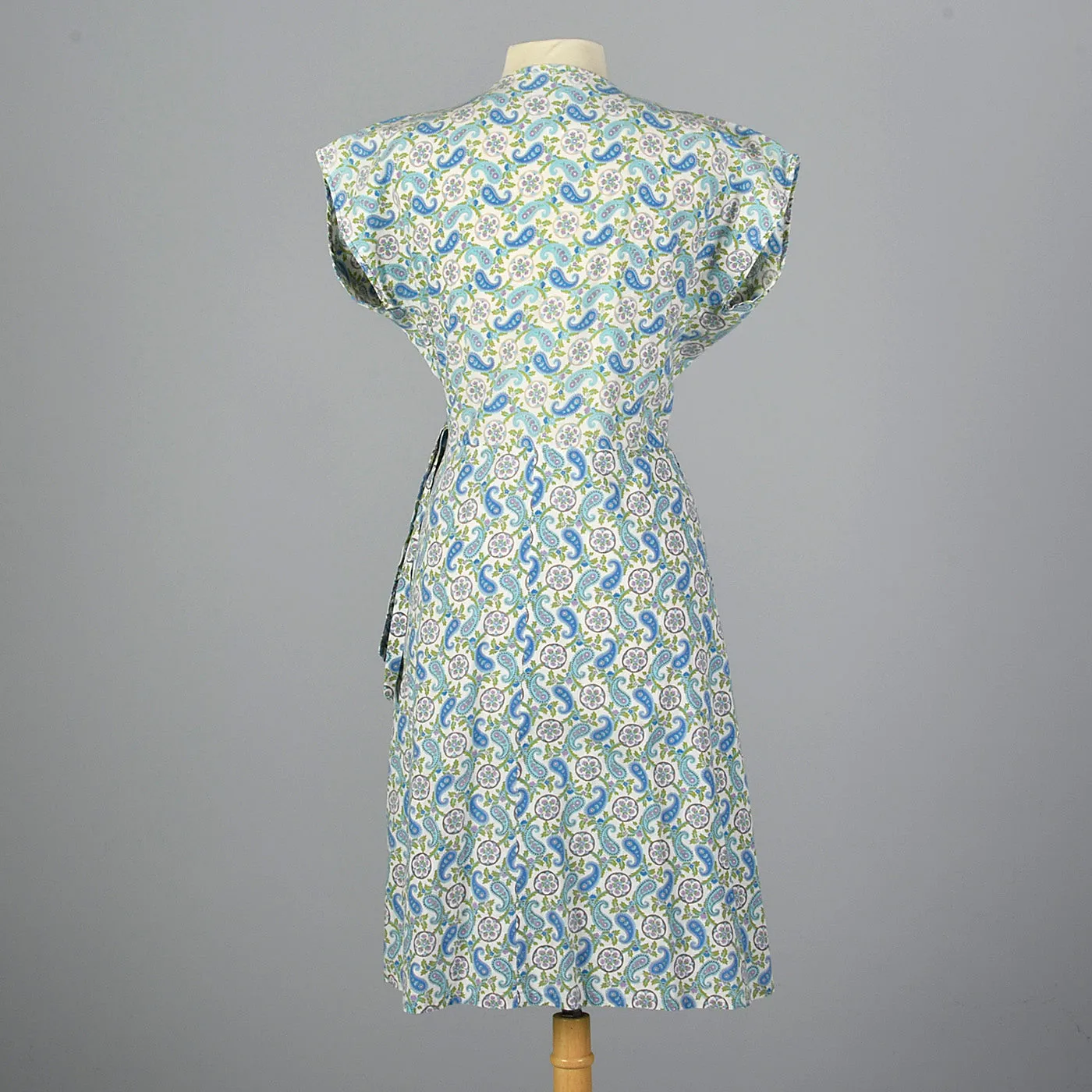 1950s Cotton Print Wrap Dress