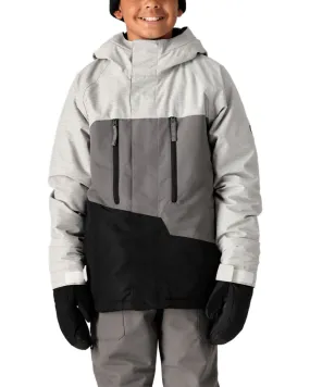 686 Kids' Geo Insulated Jacket White Heather Colorblock 2025