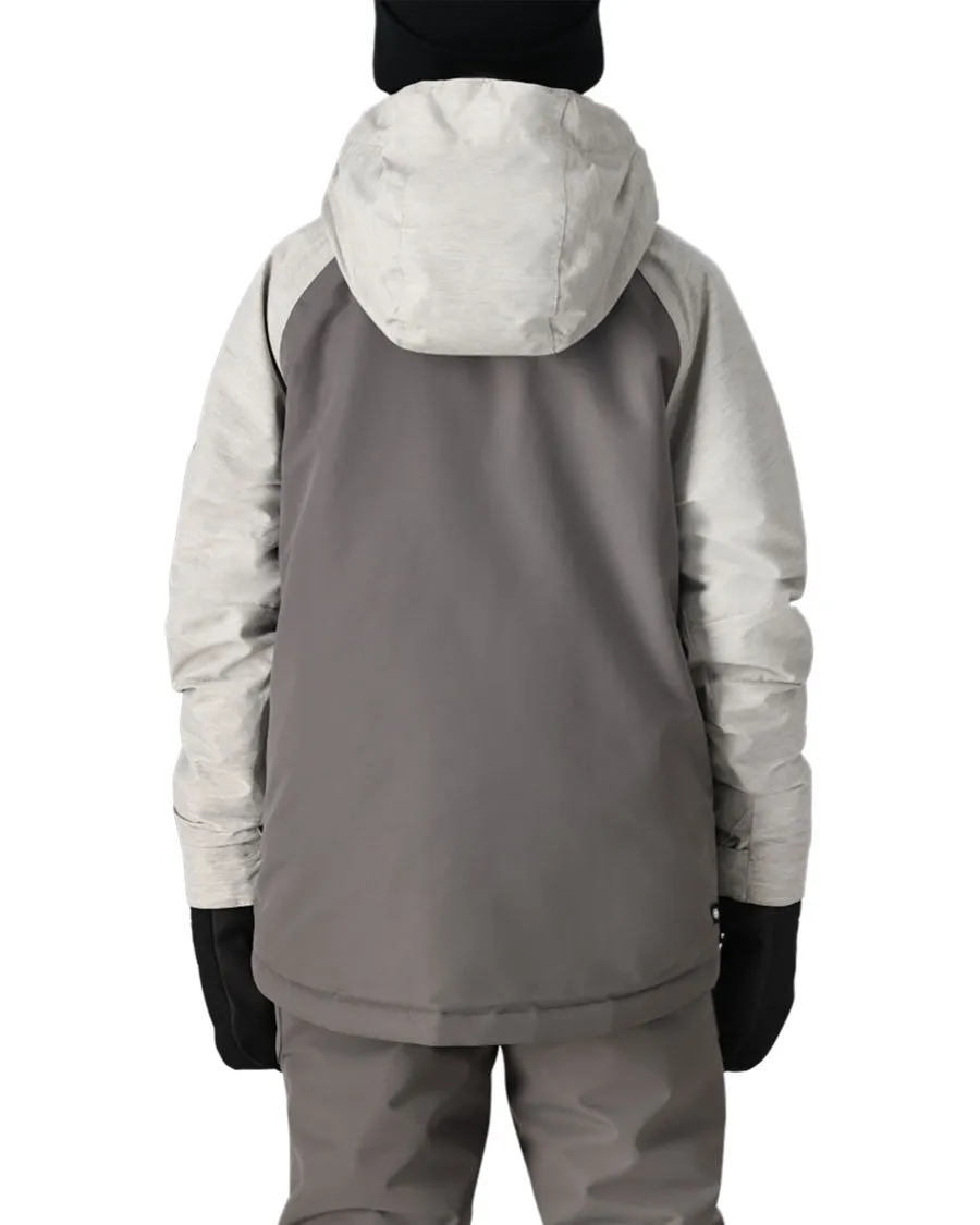 686 Kids' Geo Insulated Jacket White Heather Colorblock 2025