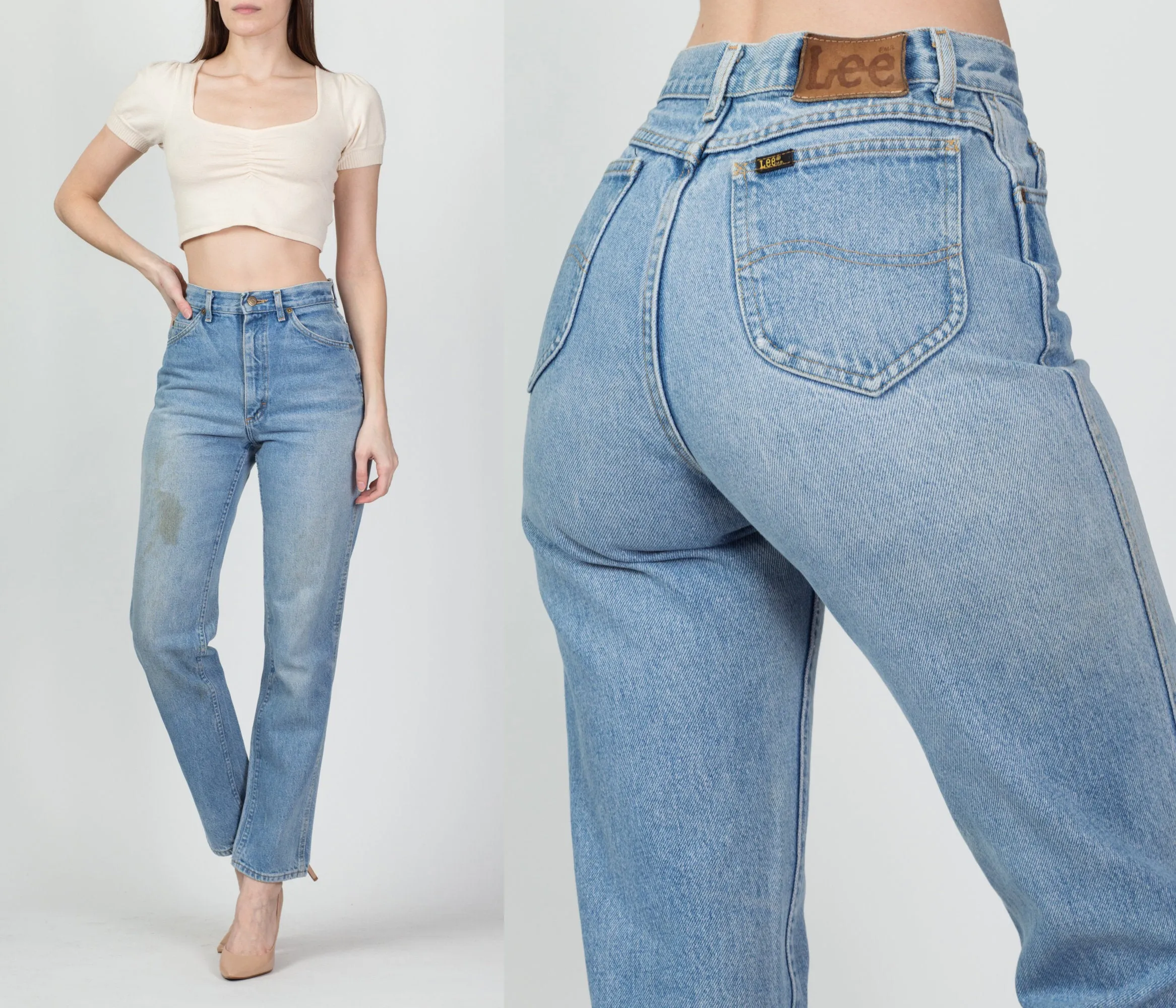 90s Lee Riders High Waist Distressed Jeans - XS to Small, 25.5"