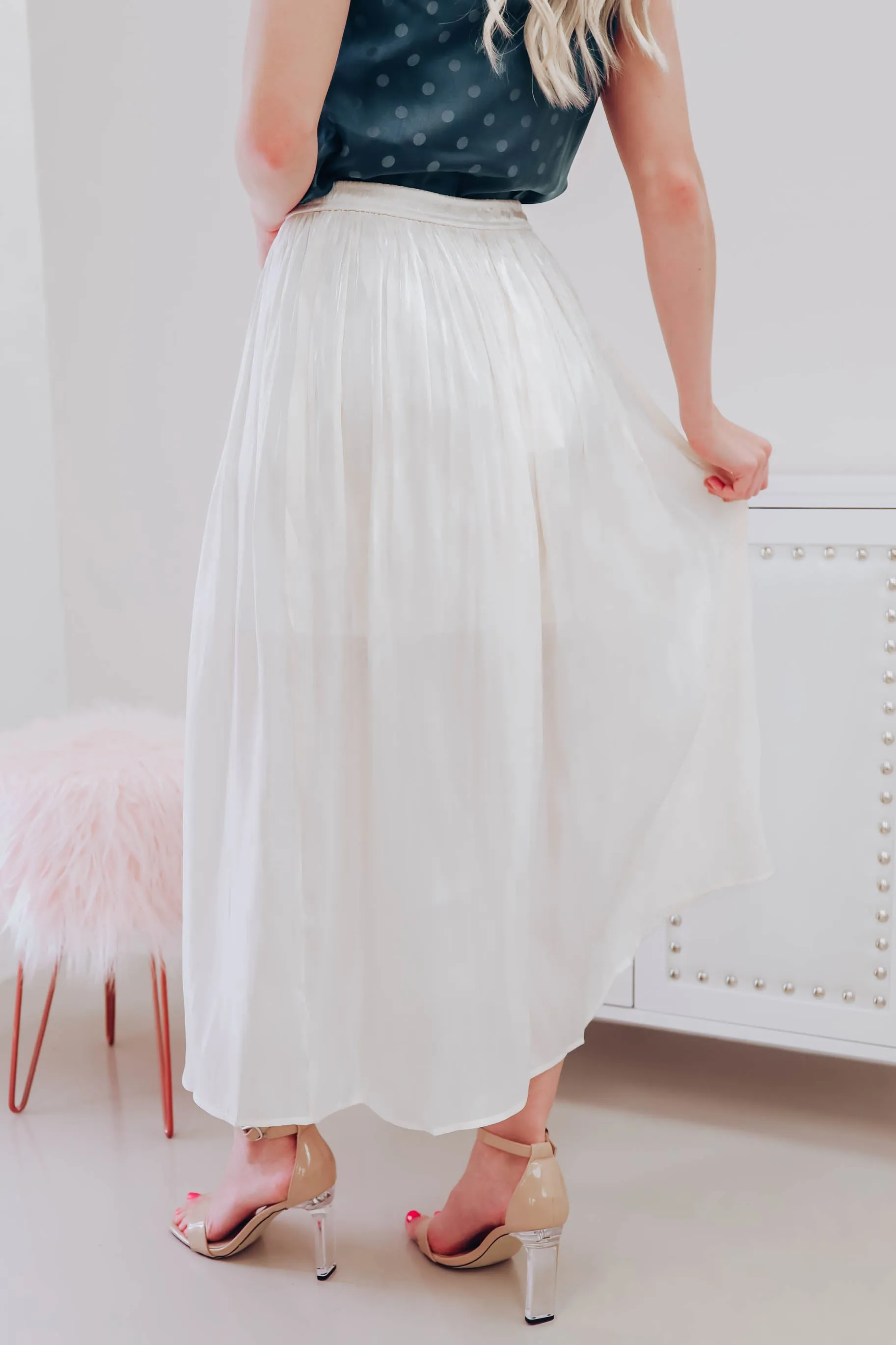 Adelynn Midi Skirt - Cream