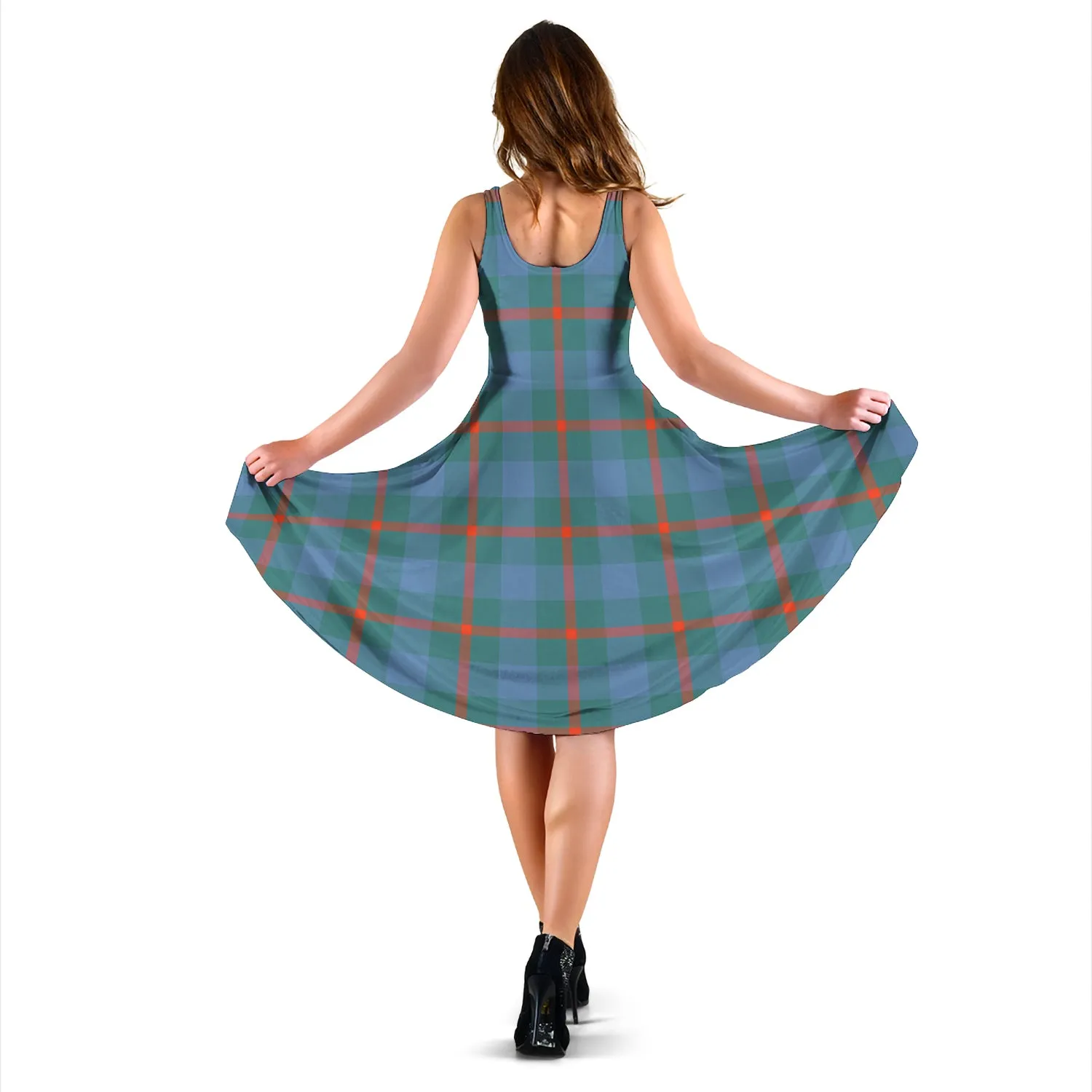 Agnew Ancient Tartan Sleeveless Midi Womens Dress