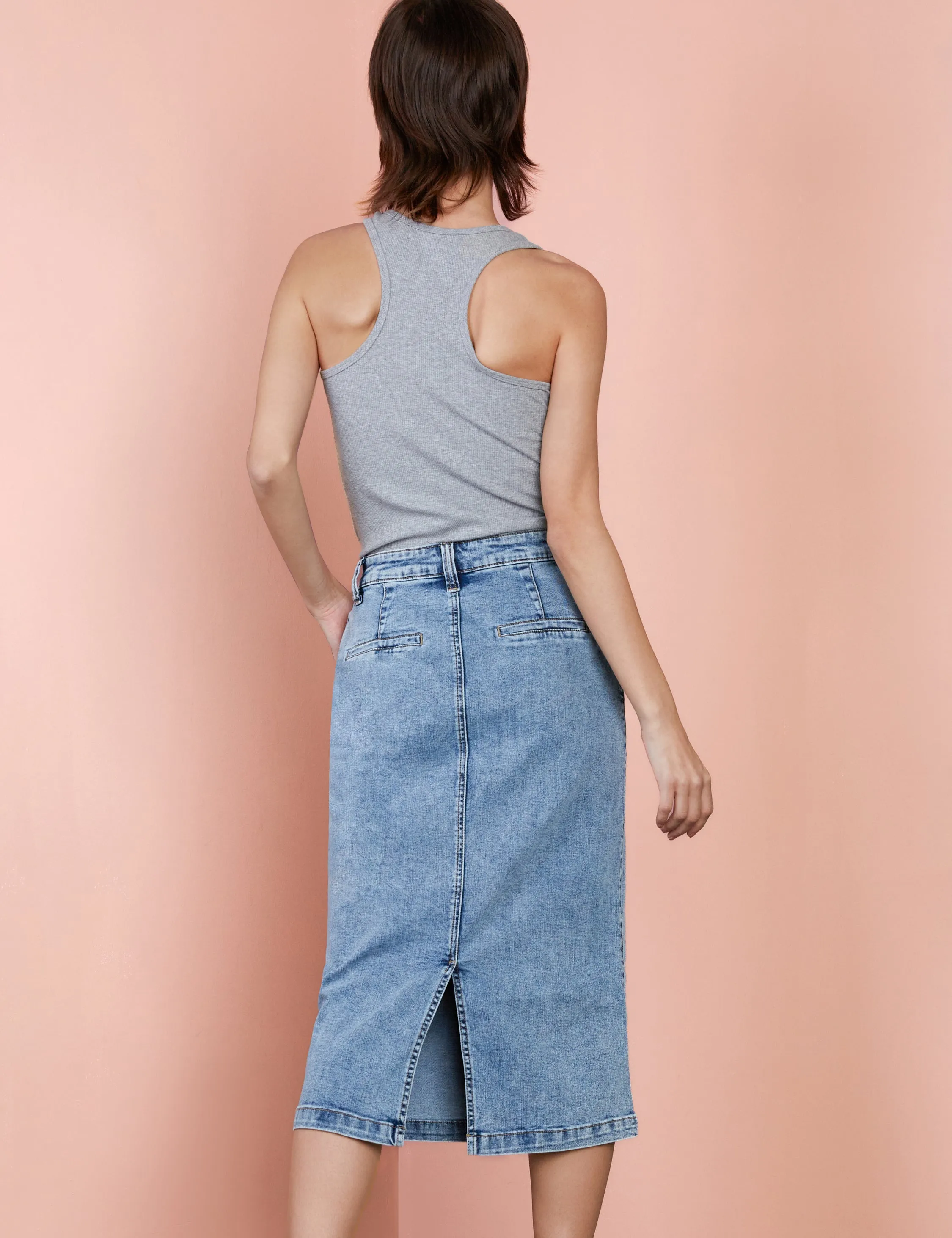 Ahoy Midi Denim Skirt