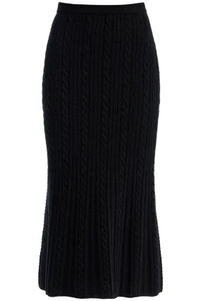 Alessandra Rich  knitted midi skirt with cable knit