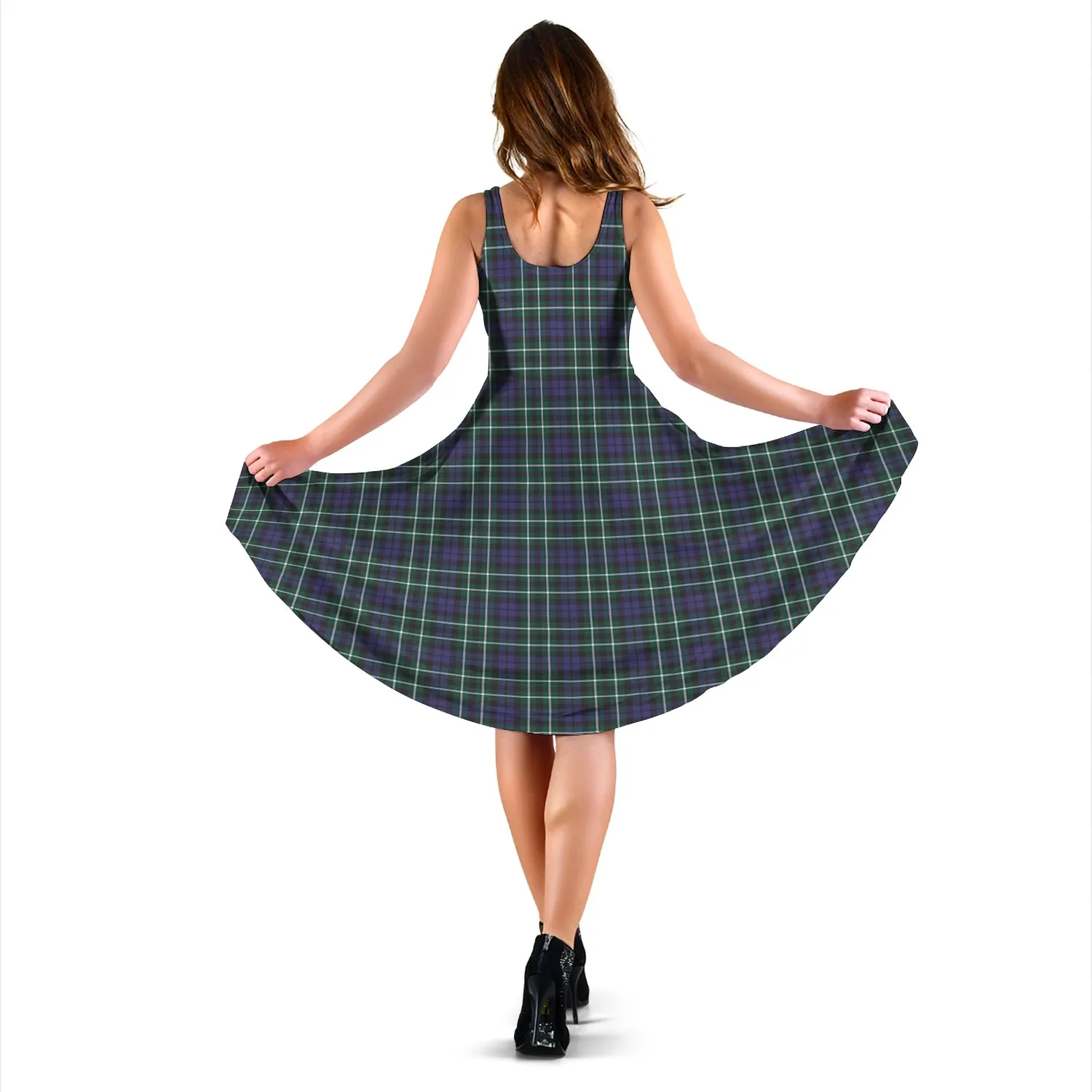 Allardice Tartan Sleeveless Midi Womens Dress