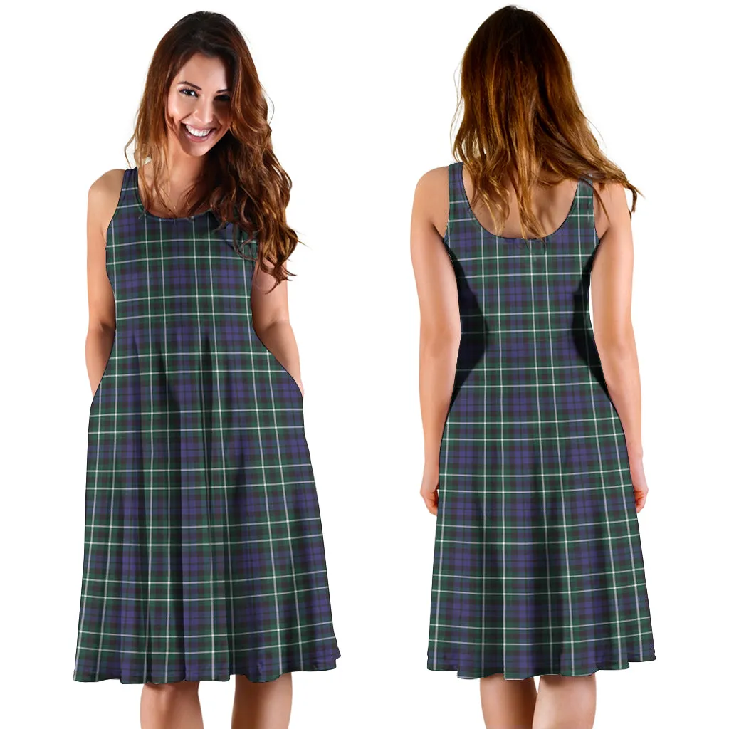 Allardice Tartan Sleeveless Midi Womens Dress