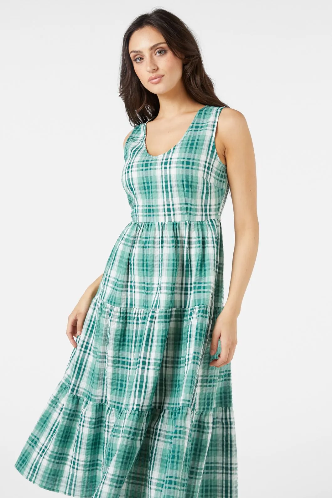 Andie Check Midi Dress