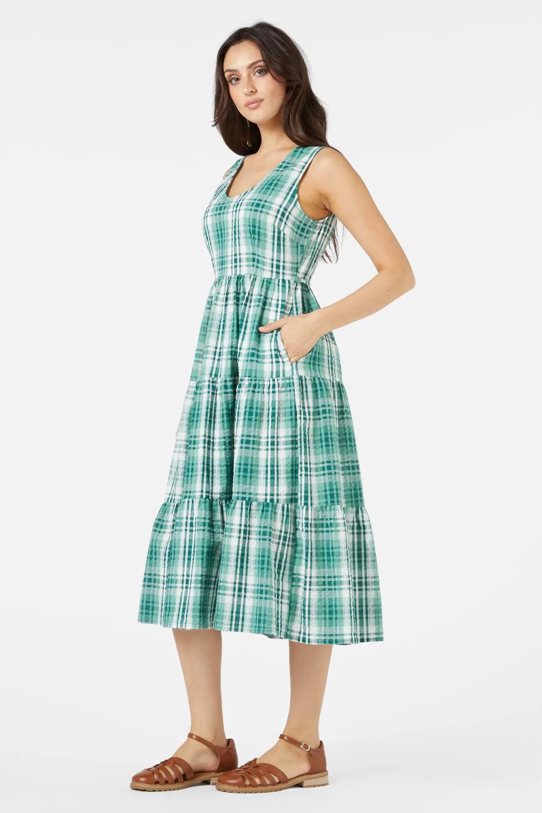 Andie Check Midi Dress