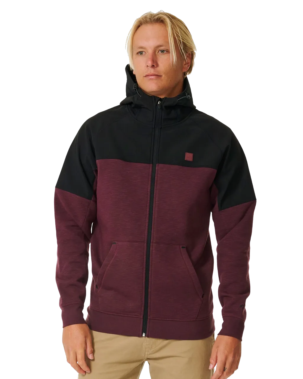 Anti-Series Viral Zip Fleece Jacket in Maroon