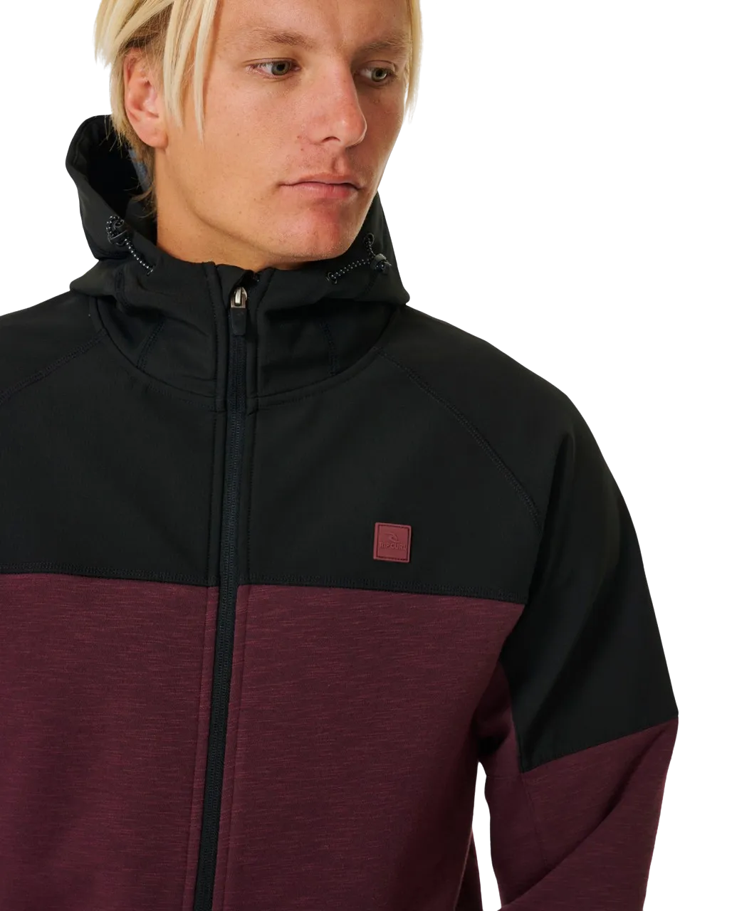 Anti-Series Viral Zip Fleece Jacket in Maroon