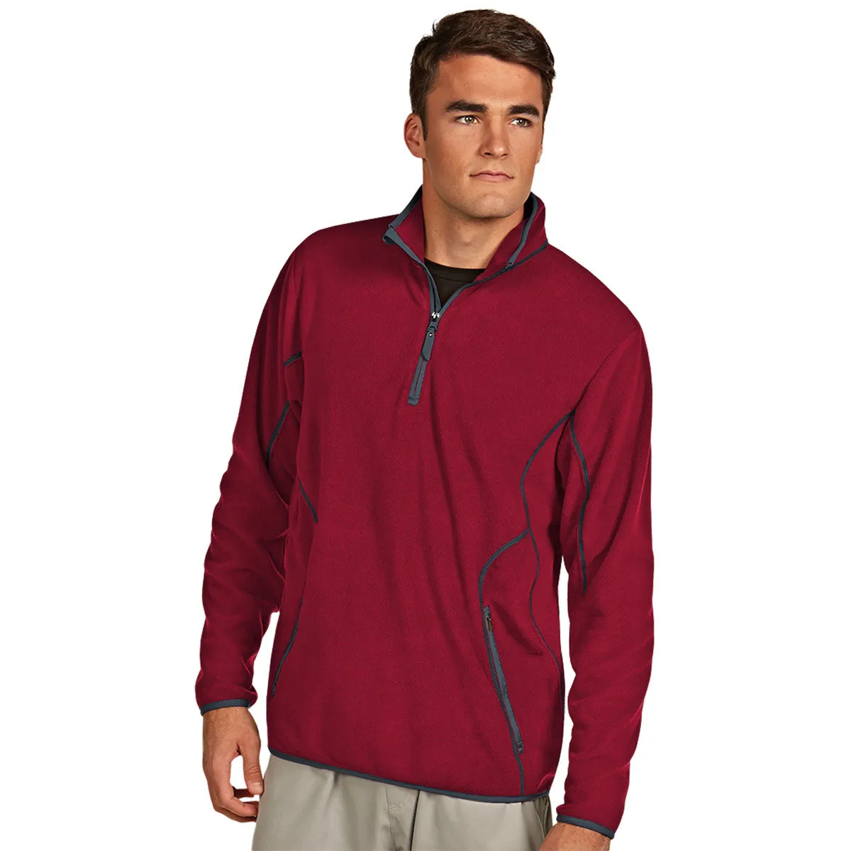 Antigua Men's Cardinal Red/Steel Ice Jacket