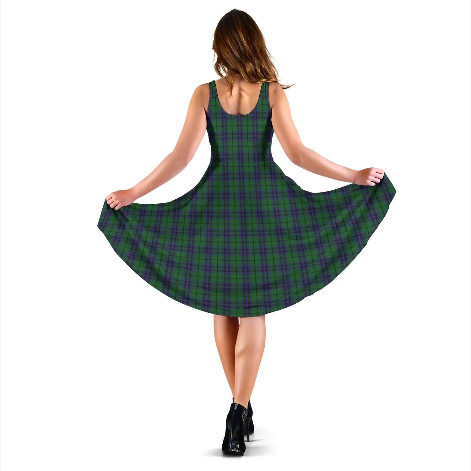 Austin Tartan Sleeveless Midi Womens Dress