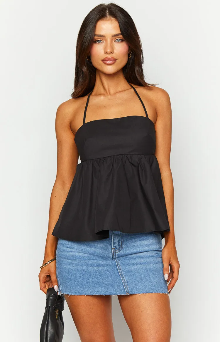 Axl Black Halter Top