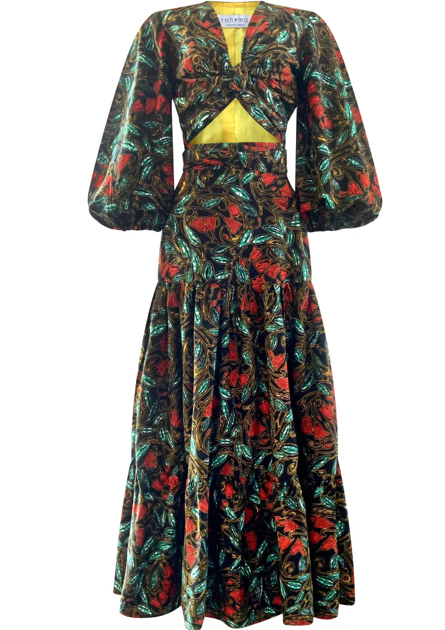 BEKKI FLORAL WRAP BLOUSE AND SKIRT SET SALE