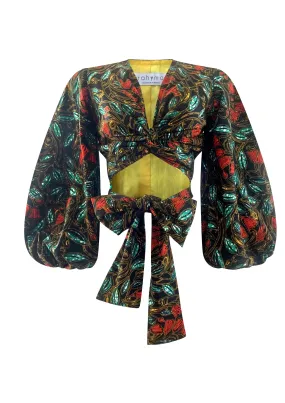 BEKKI FLORAL WRAP BLOUSE AND SKIRT SET SALE