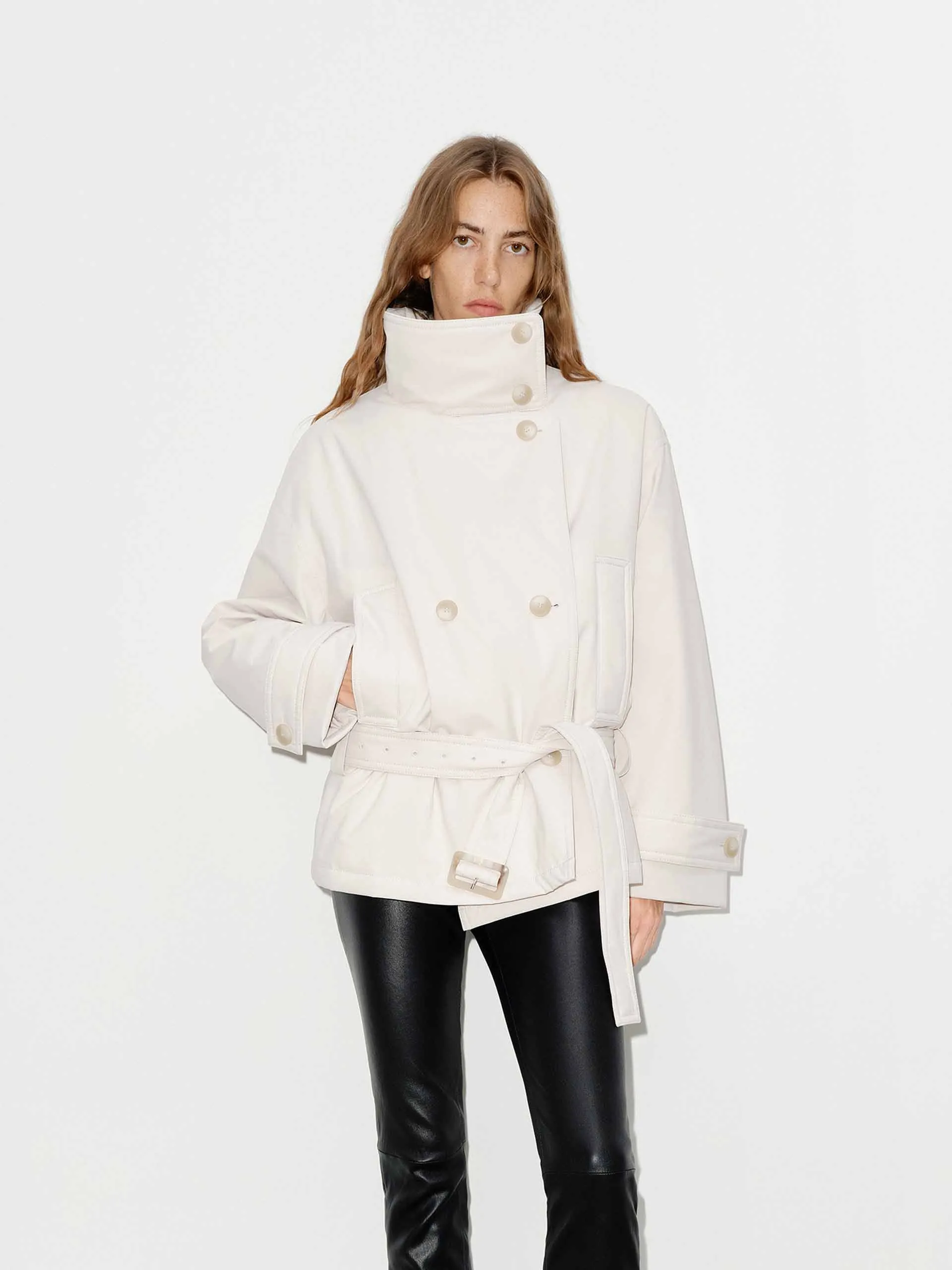 Belted Midi Length Down Jacket