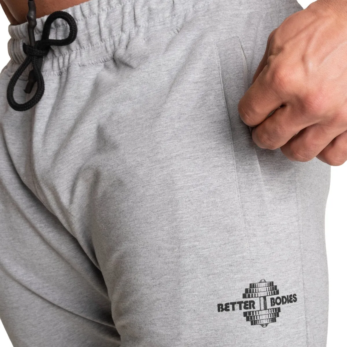 Better Bodies Tapered Sweat Shorts - Light Grey Melange