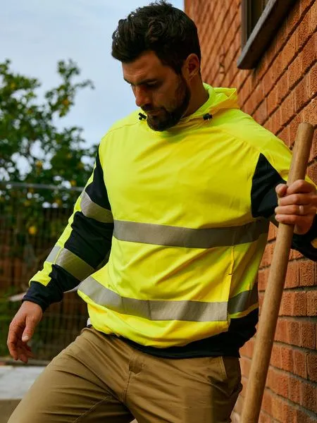 BISLEY Taped Hi Vis Contrast 4 Way Stretch Hoodie (BK6815T)