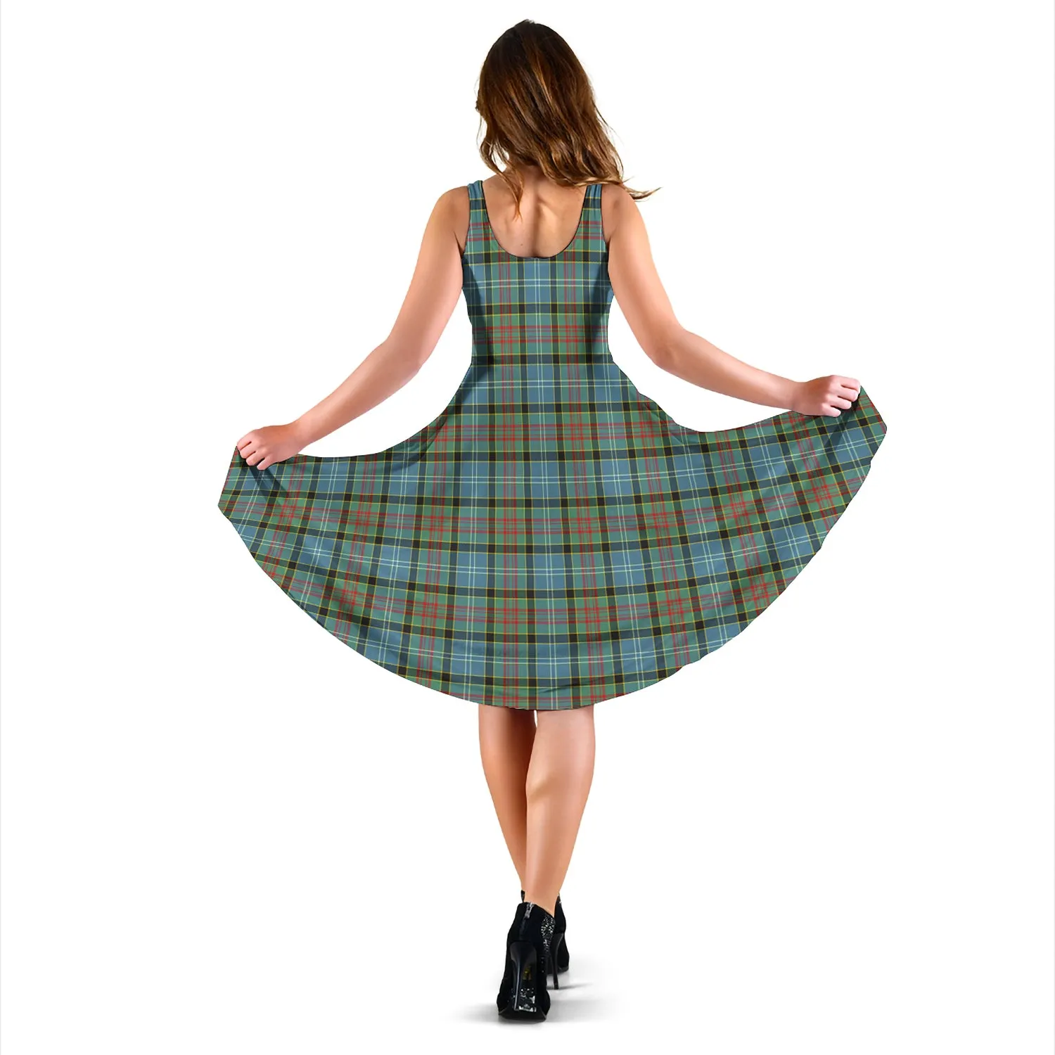 Brisbane Tartan Sleeveless Midi Womens Dress