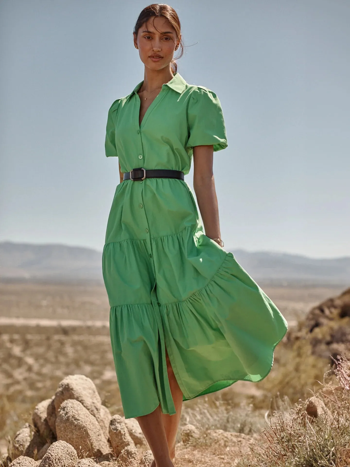 Brochu Walker - Havana Dress in Derby Green