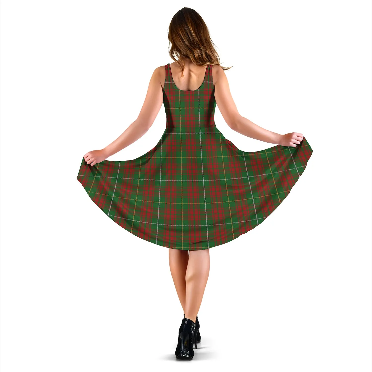 Bruce Hunting Tartan Sleeveless Midi Womens Dress