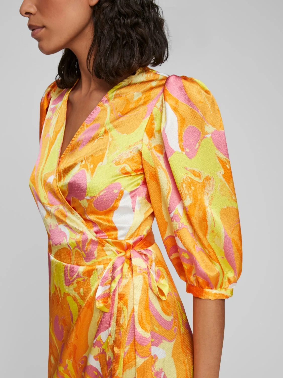 Camlia Wrap Dress (Solar Power Graphic)