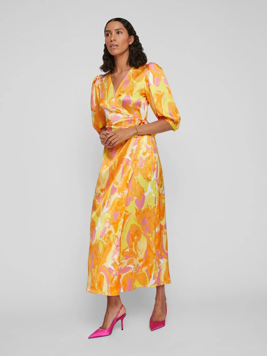 Camlia Wrap Dress (Solar Power Graphic)