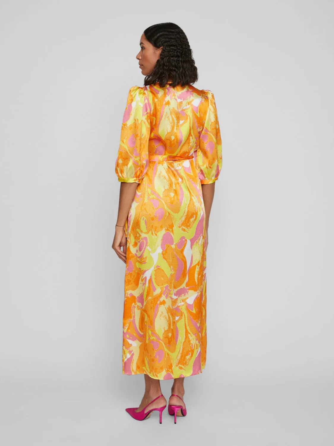 Camlia Wrap Dress (Solar Power Graphic)