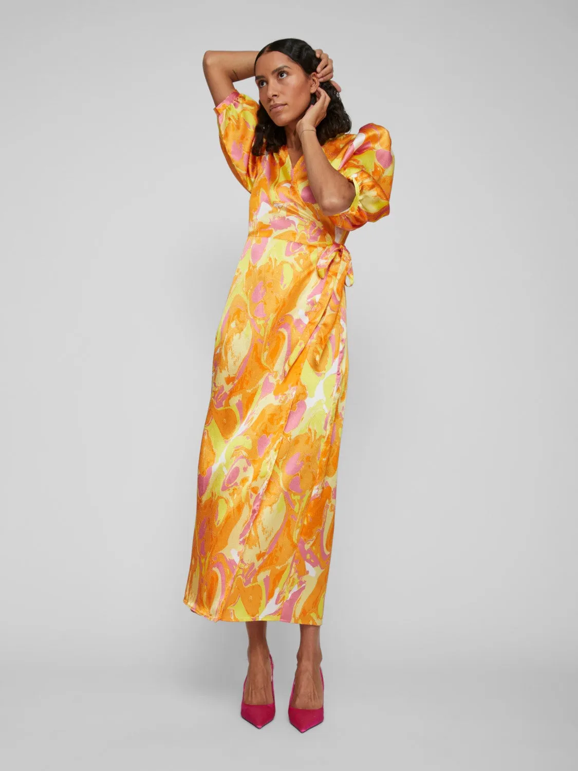 Camlia Wrap Dress (Solar Power Graphic)