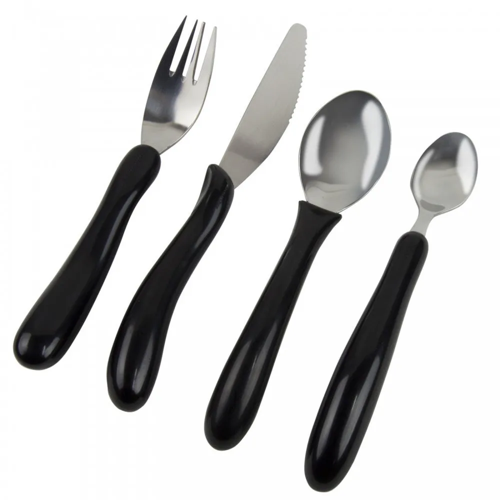 Caring Cutlery Utensil Set with Black Handles