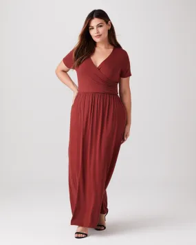 Carnation Wrap Maxi Dress | Rust