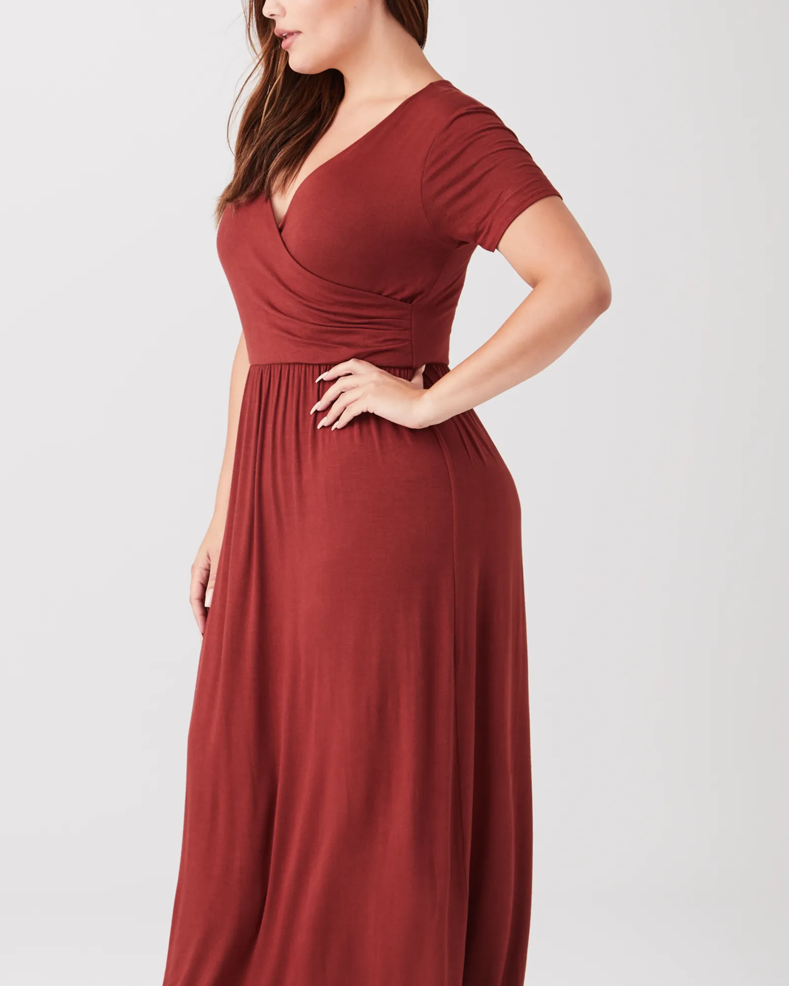 Carnation Wrap Maxi Dress | Rust