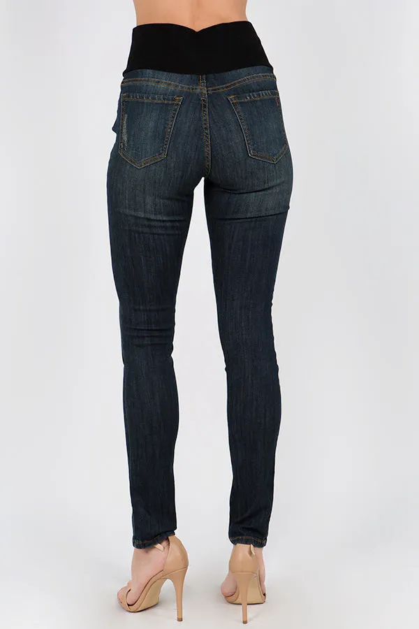 Casual Deep Wash High Waist Jeans