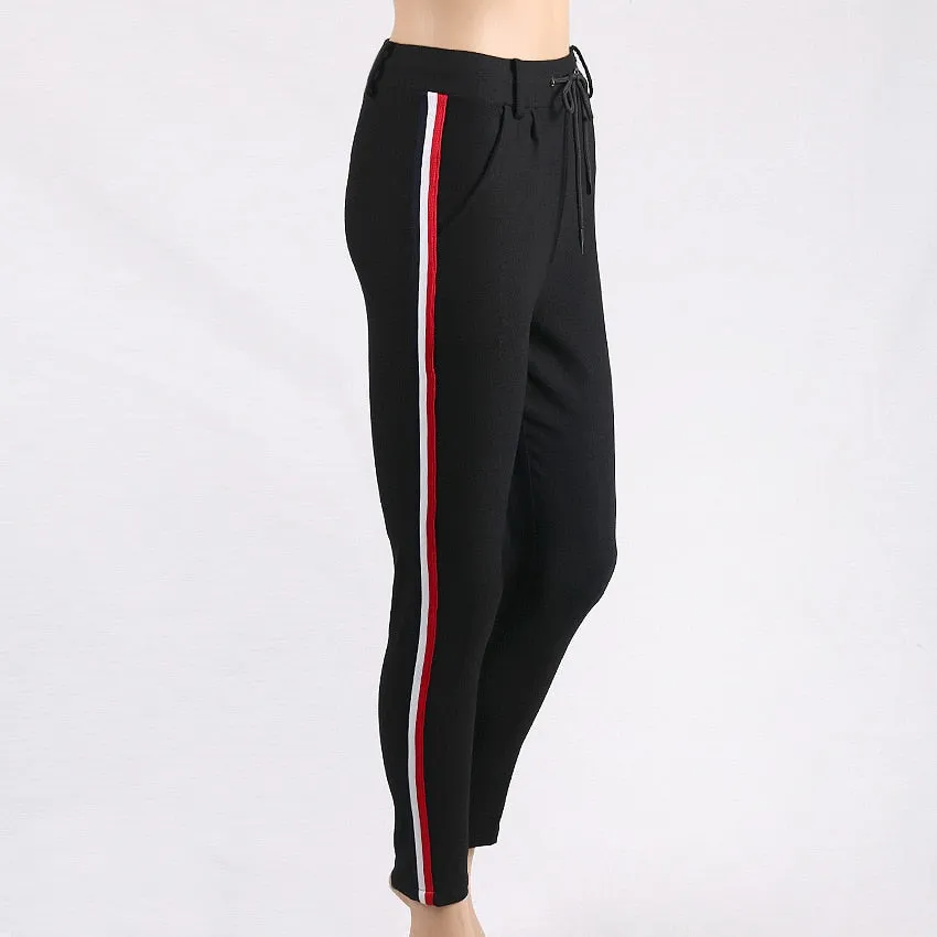 Casual Women High Mid Waist Pencil Pants