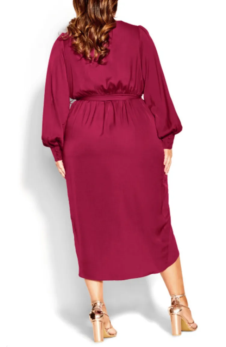 CITY CHIC Plus Size Opulent Wrap Midi Dress