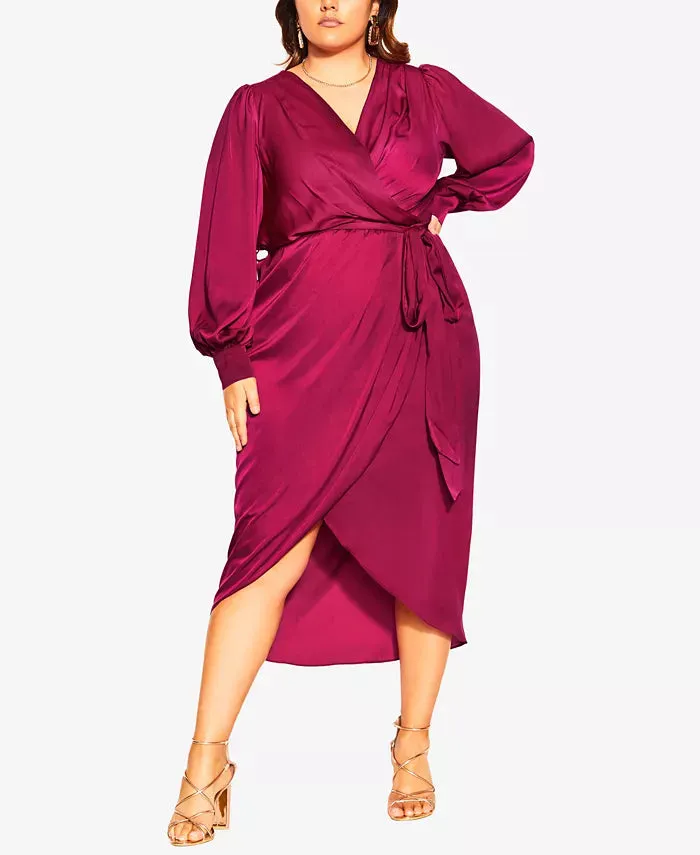 CITY CHIC Plus Size Opulent Wrap Midi Dress