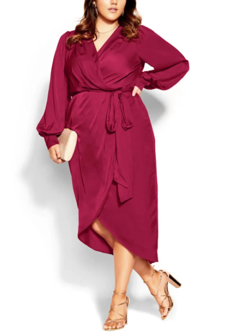 CITY CHIC Plus Size Opulent Wrap Midi Dress