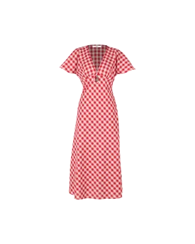 CLOVER MIDI DRESS RED GINGHAM