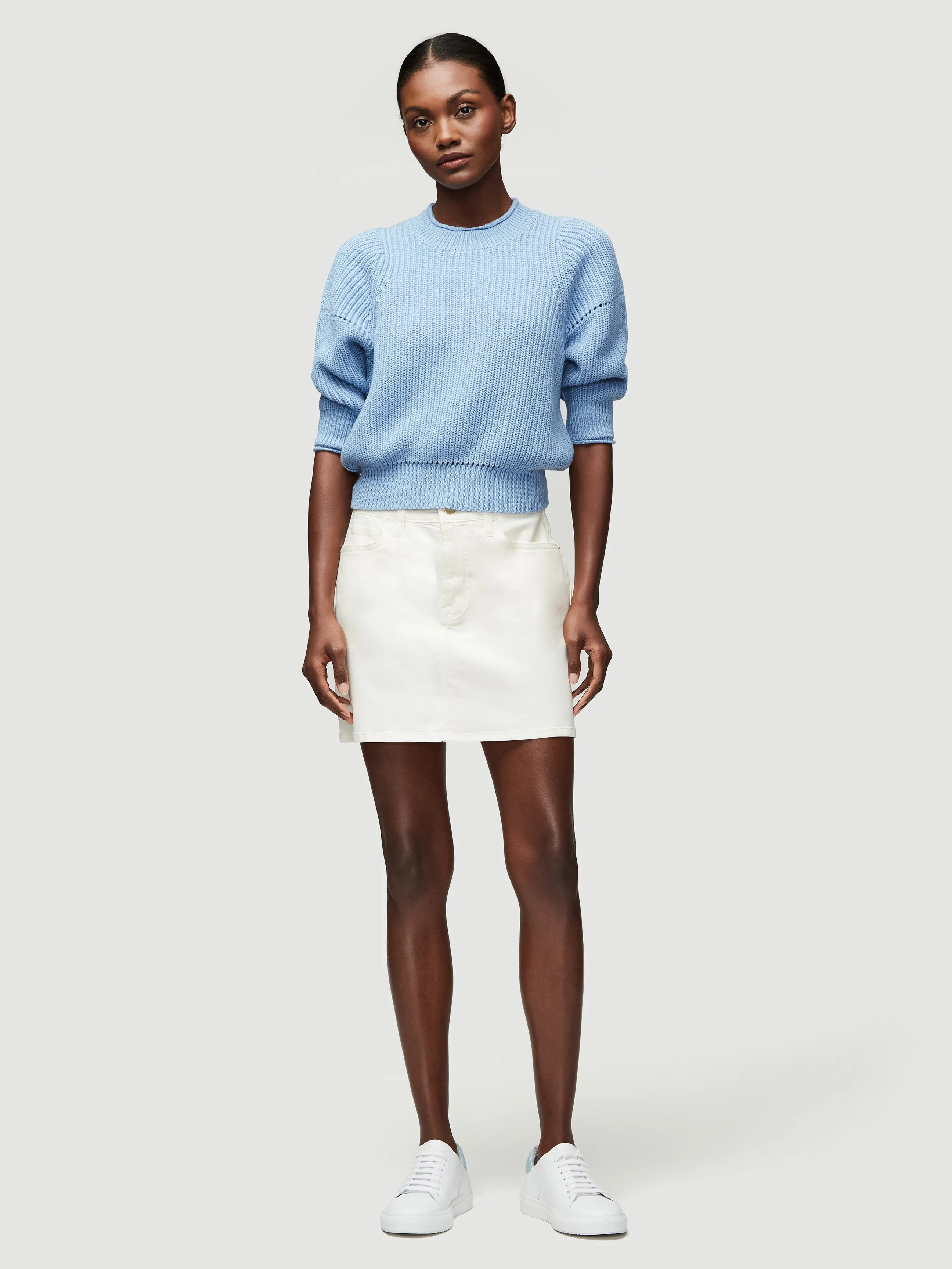 Coated Le Mini Skirt -- Off White Coated