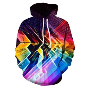 Colorful Hoodie Men Abstract Sweatshirt Printed Psychedelic Hooded Casual Technology 3d Printed