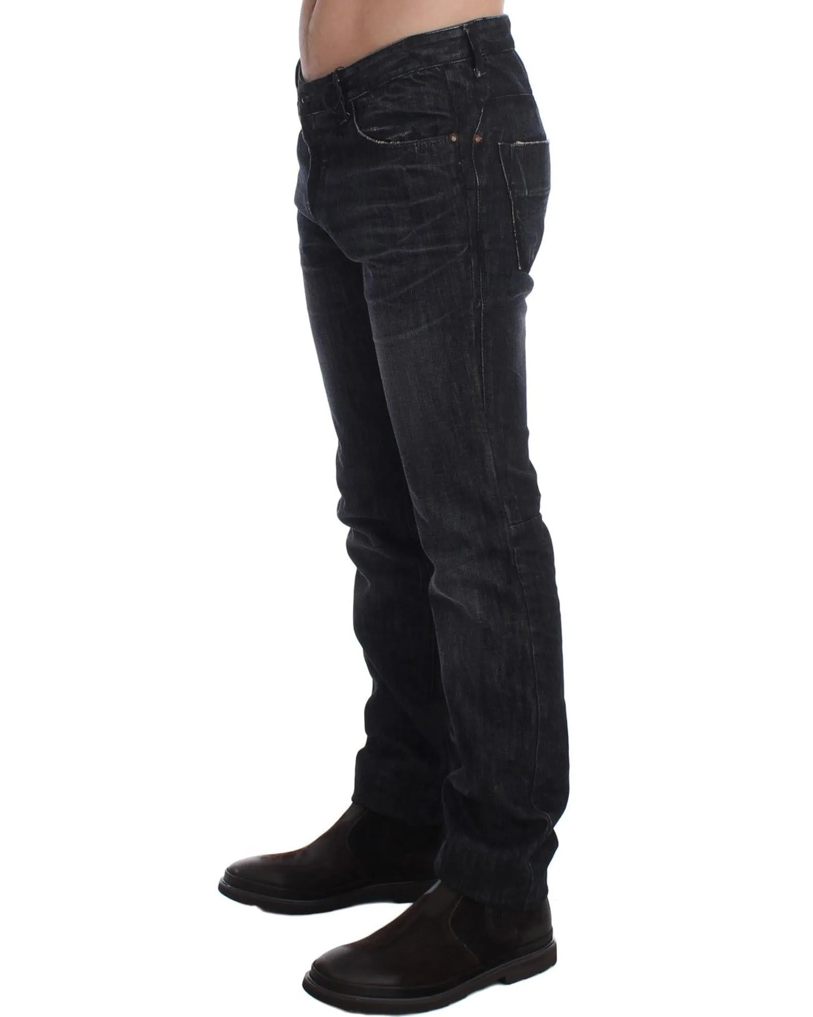 Costume National Mens Black Straight Leg Jeans