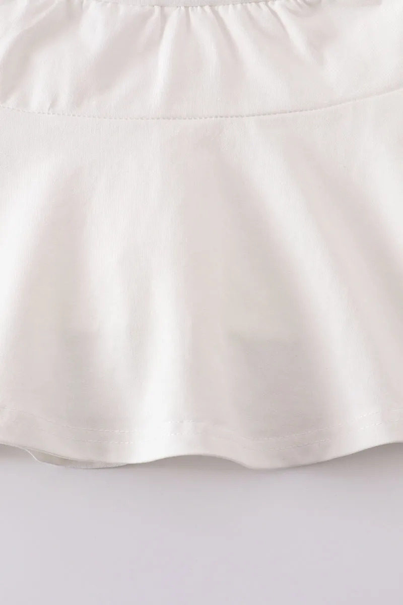 Cream basic skort