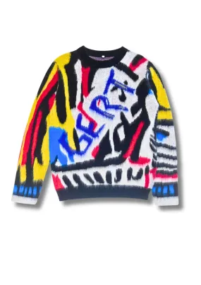 Crew Neck Graffiti Sweater