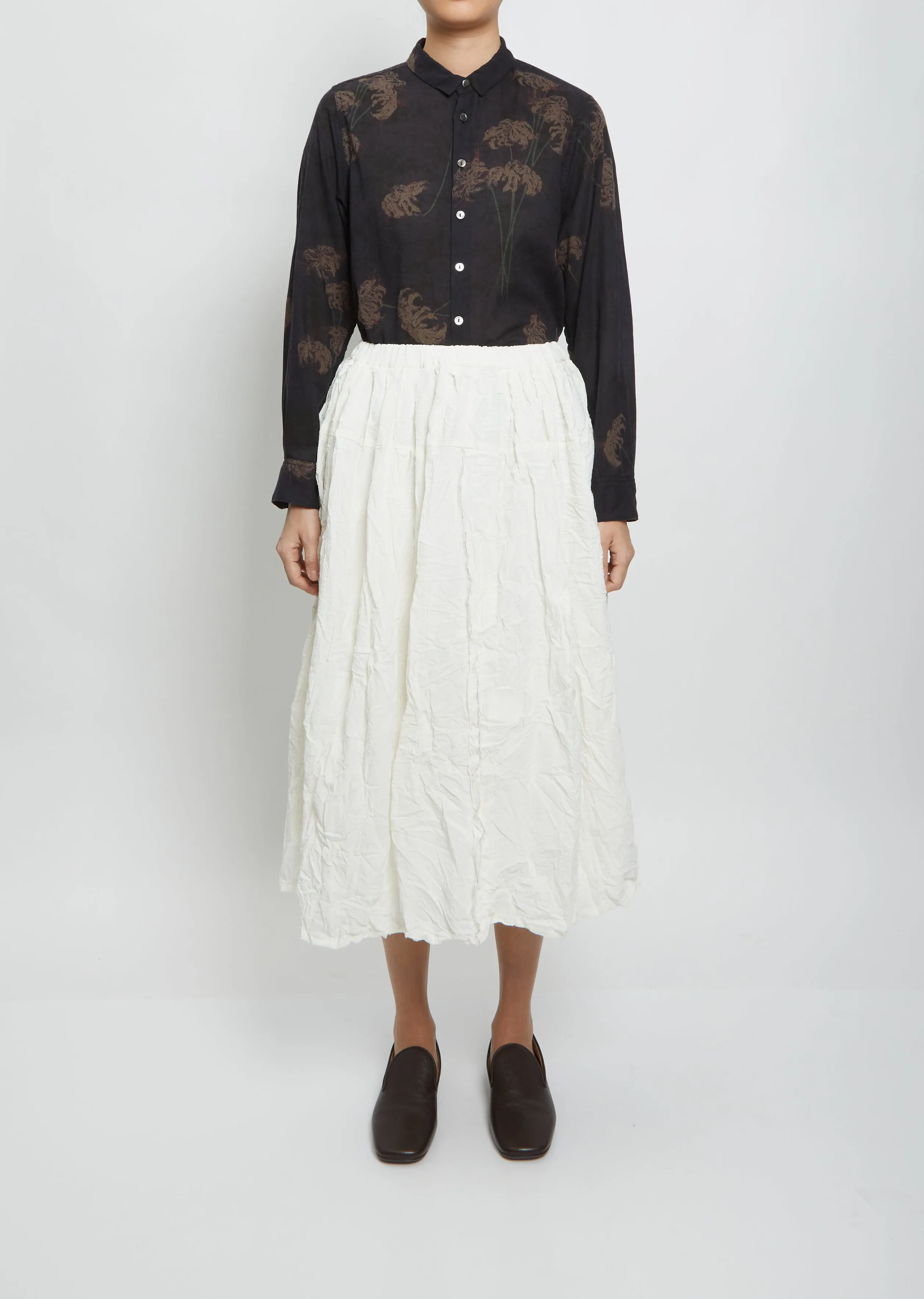 Crinkled Midi Skirt