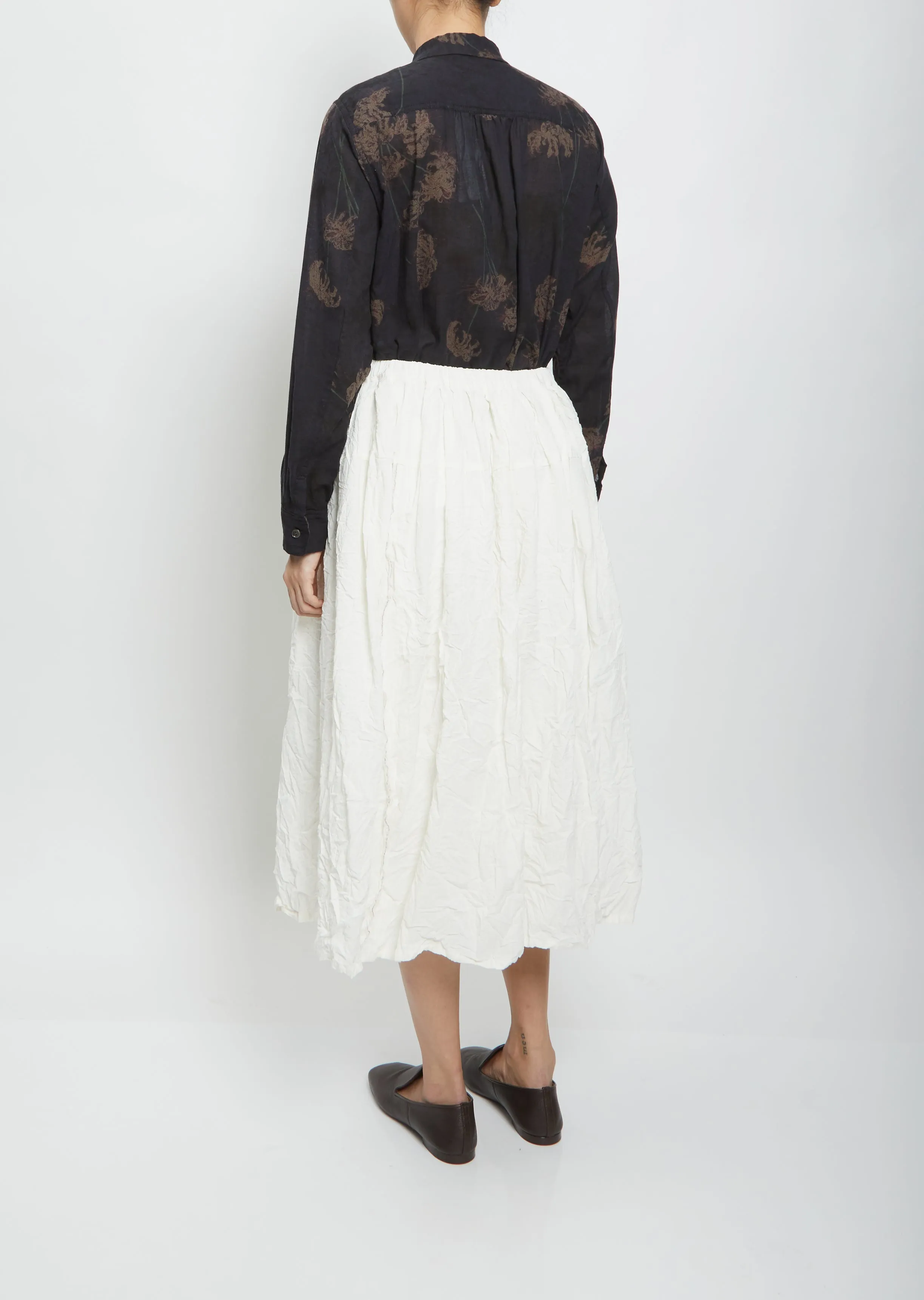 Crinkled Midi Skirt