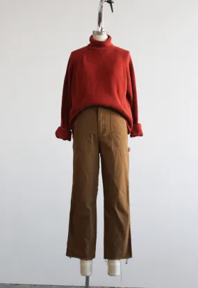 cropped tobacco trousers